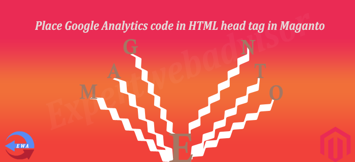 Place Google Analytics code in HTML head tag in Maganto