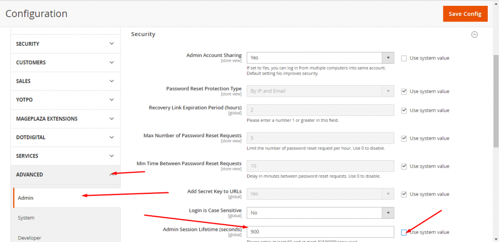 How to Set admin user session lifetime in Magento 2
